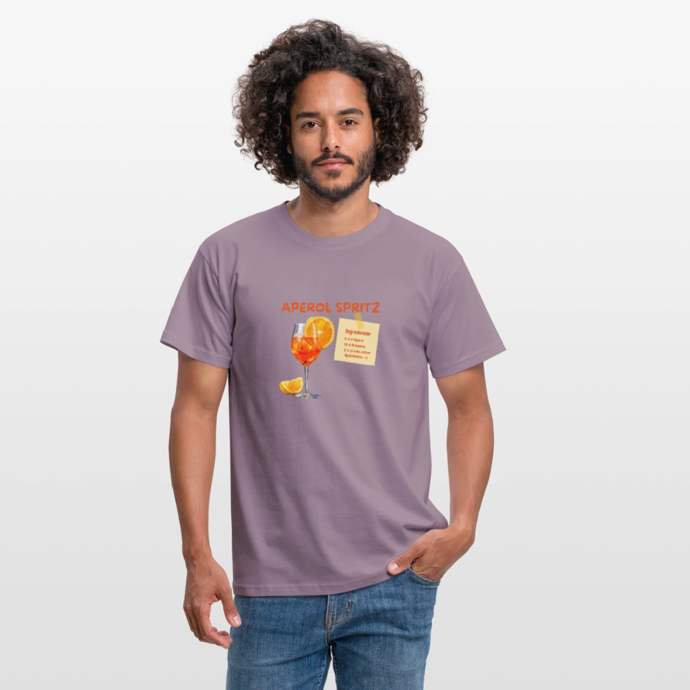 Aperol spritz T-shirt herr - lilagrå 