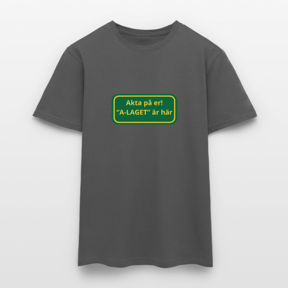 Akta på er A-laget är här T-shirt herr - kolgrå