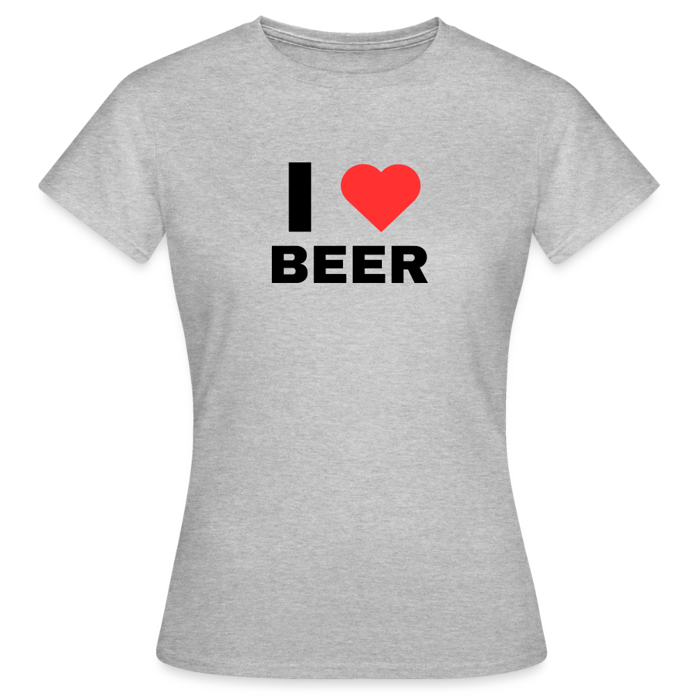 I love beer T-shirt dam - gråmelerad
