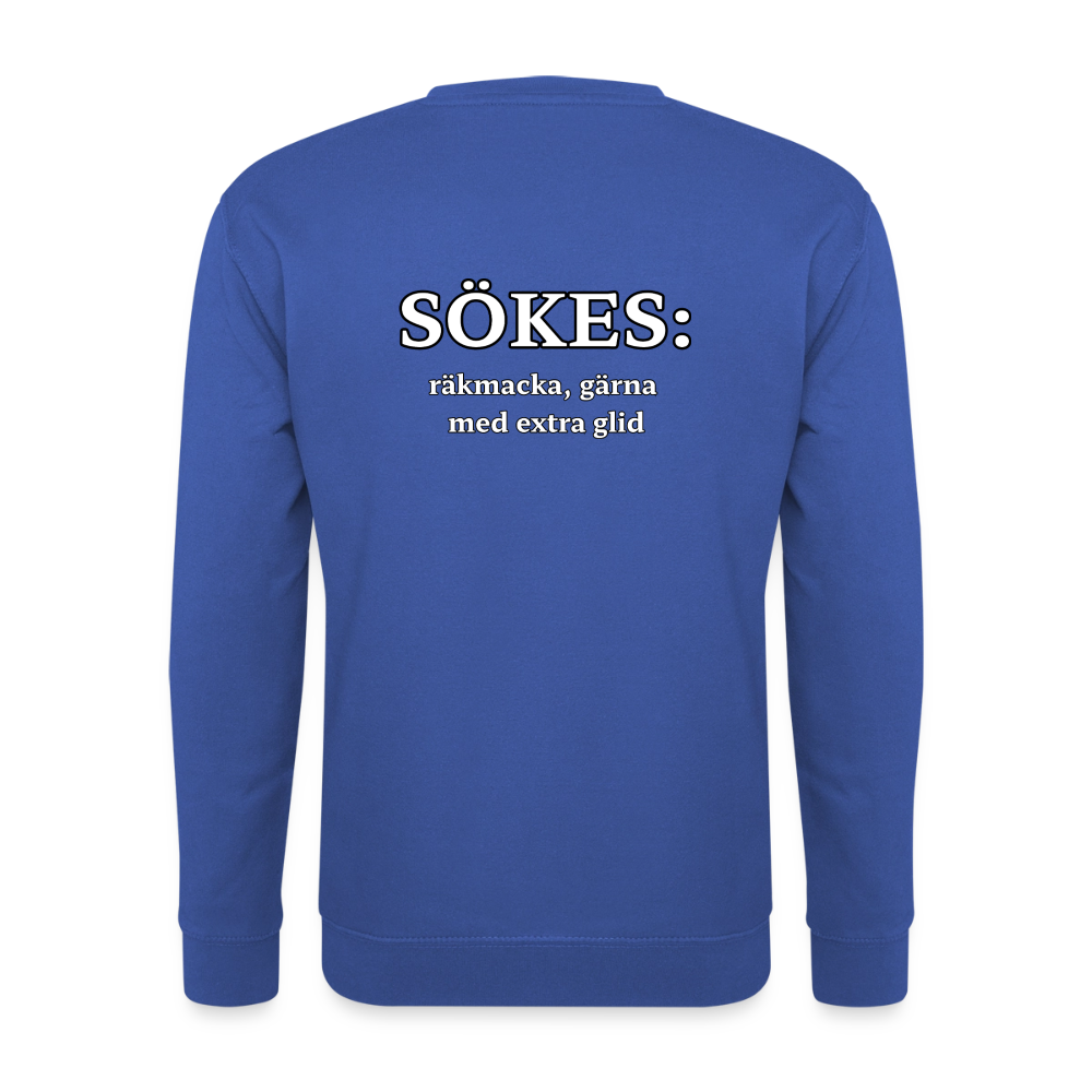 Sökes: Räkmacka, gärna med extra glid T-shirt Unisex - kungsblå