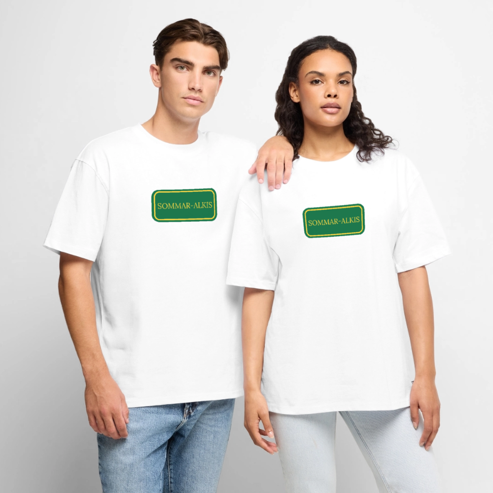 Sommar-alkis Oversized premium-T-shirt unisex - vit