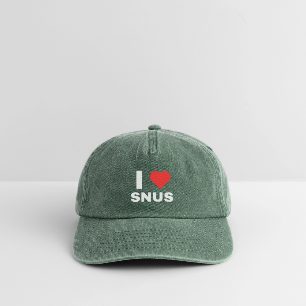 I love snus Vintagekeps - vintageflaska grön 
