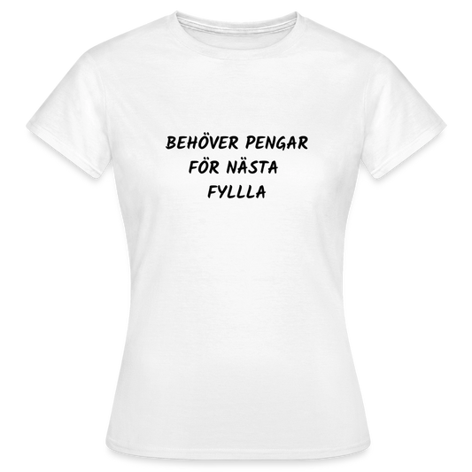 Behöver pengar för nästa fylla T-shirt dam - vit