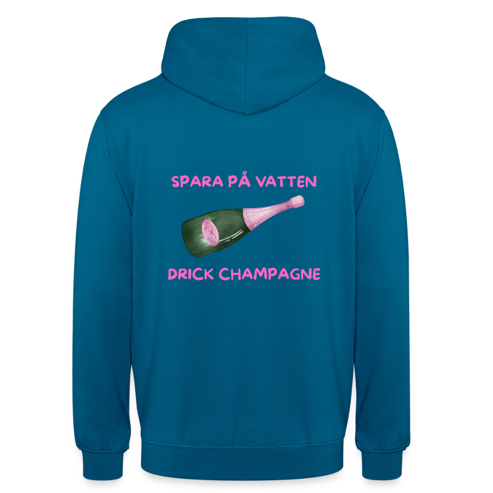 Spara på vatten, drick champagne Hoodie Unisex - djuphavsblå 
