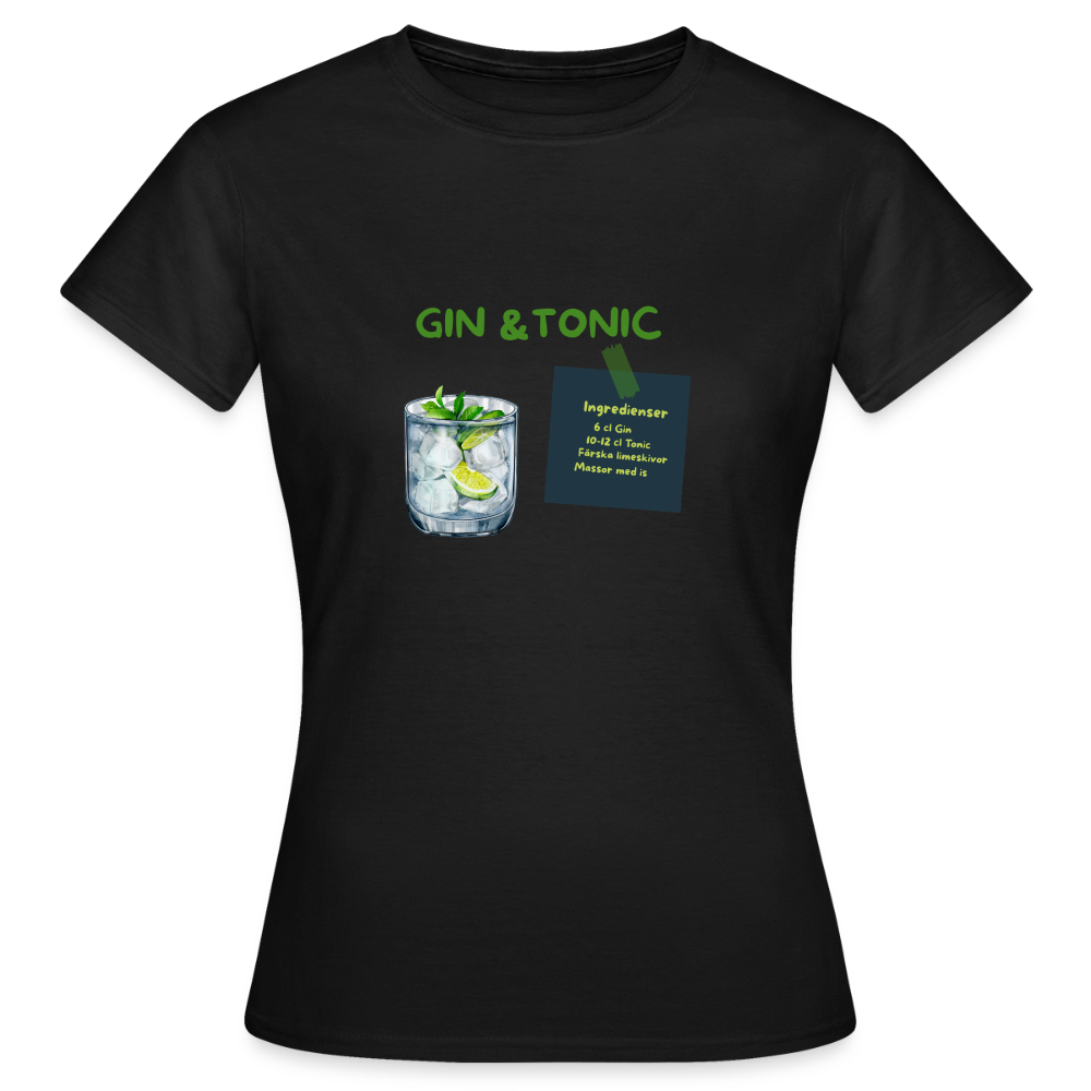 Gin & tonic T-shirt dam - svart