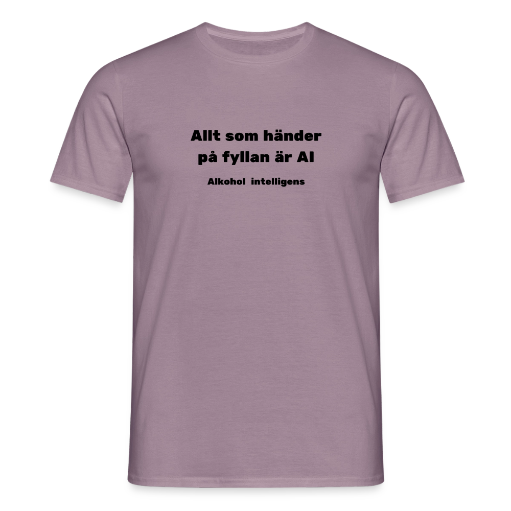 Allt som händer på fyllan är AI (Alkohol intelligens) T-shirt herr - lilagrå 