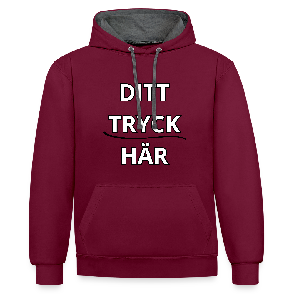 Contrast Colour Hoodie - vinröd/antracit