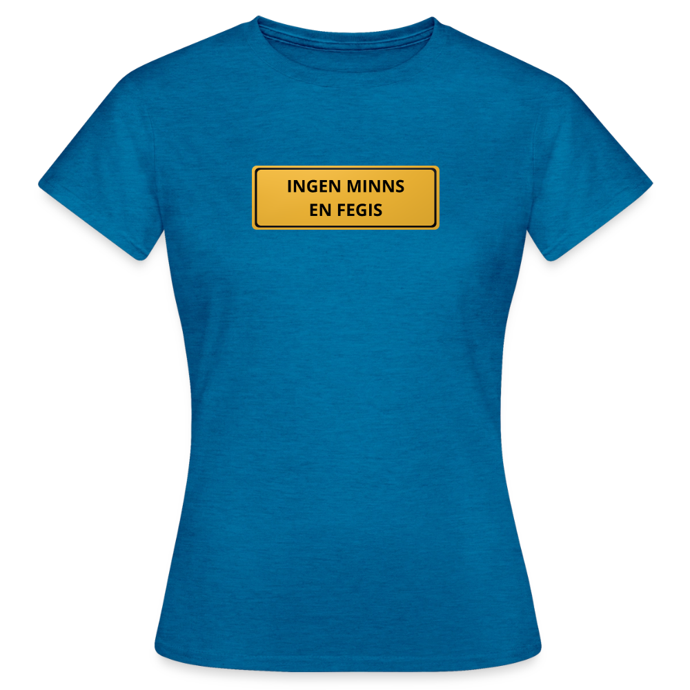 Ingen minns en fegis T-shirt dam - antikblå safirljung