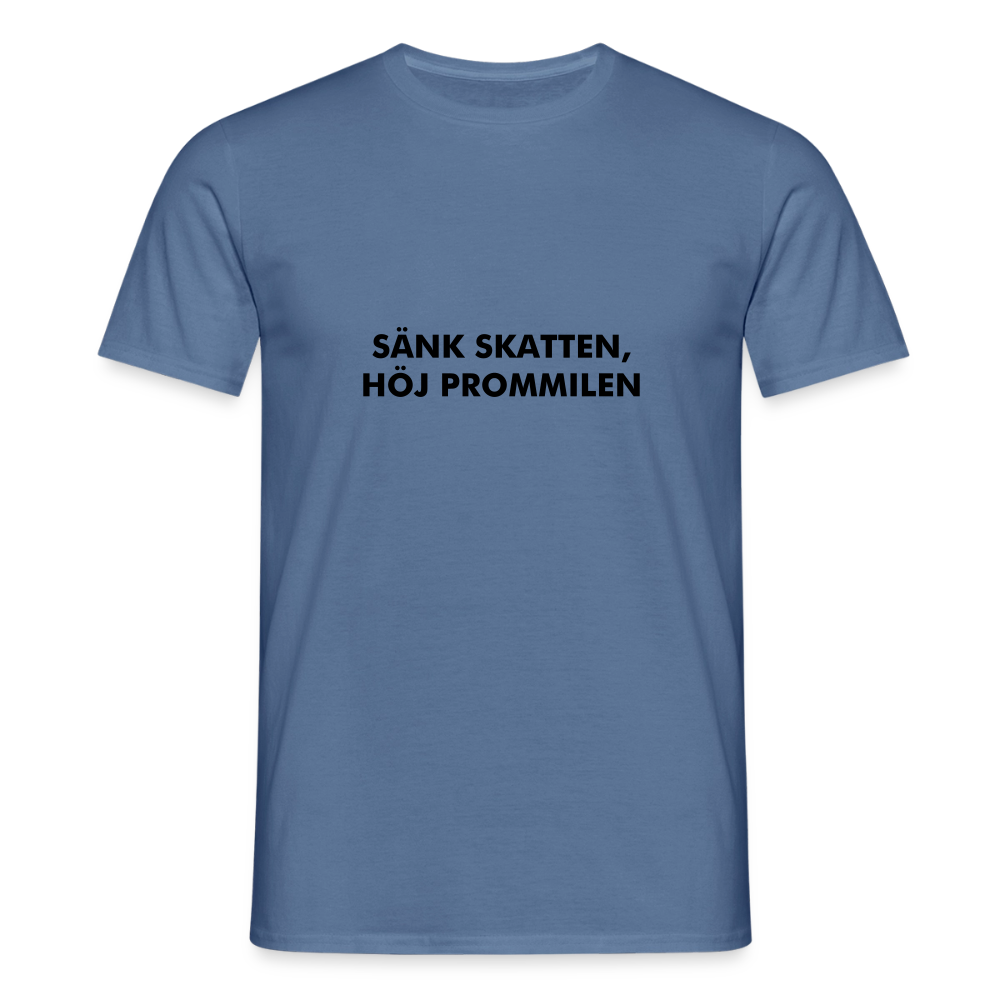 Sänk skatten, höj promillen T-shirt herr - duvblå 