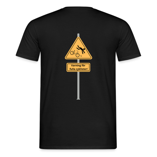 Varning för fulla cyklister T-shirt Herr - svart