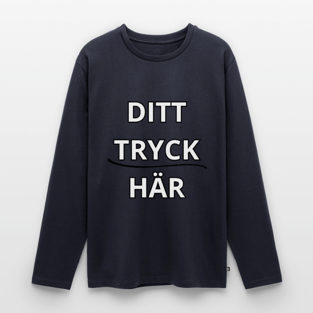 Ekologisk långärmad premium-T-shirt herr - marinblå