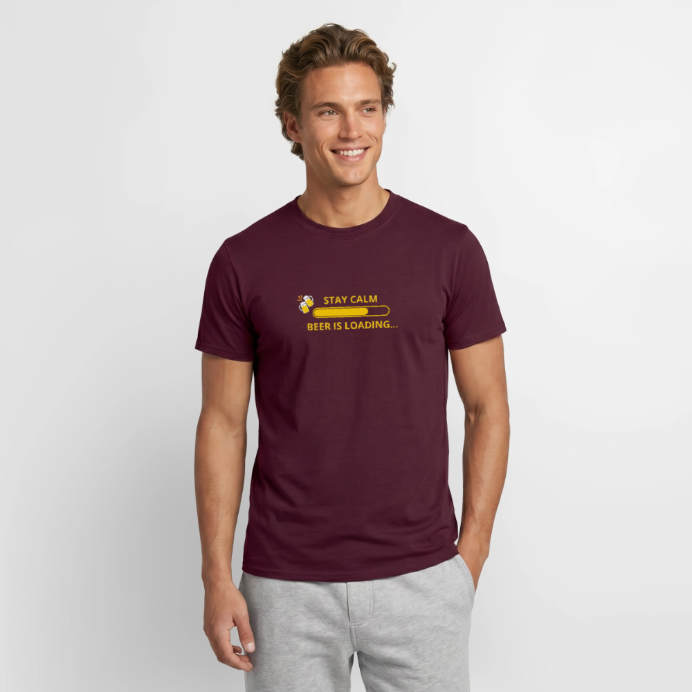 Stay calm beer is loading T-shirt herr - tegelröd