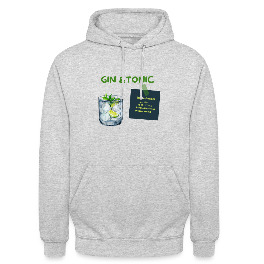 Gin & Tonic Hoodie Unisex - ljusgråmelerad
