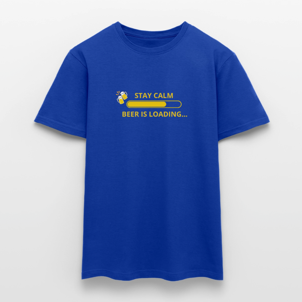 Stay calm beer is loading T-shirt herr - mörkblå