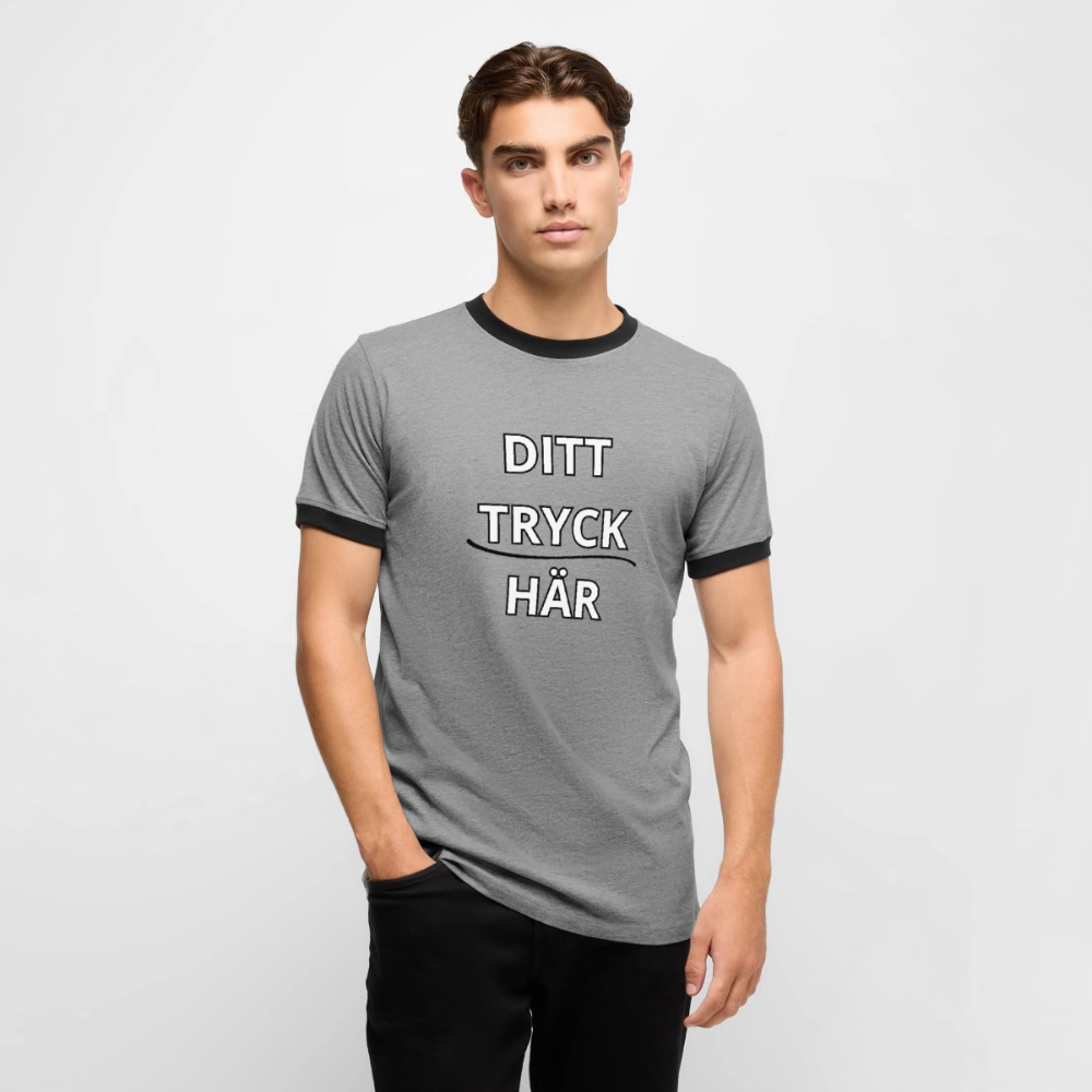 Men's Ringer Shirt - gråmelerad/svart