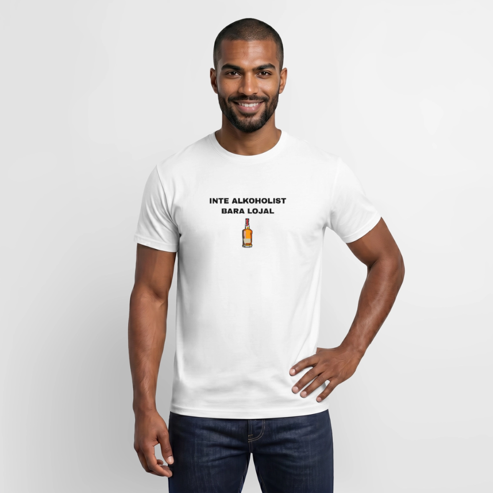 Inte alkoholist bara lojal T-shirt herr - vit