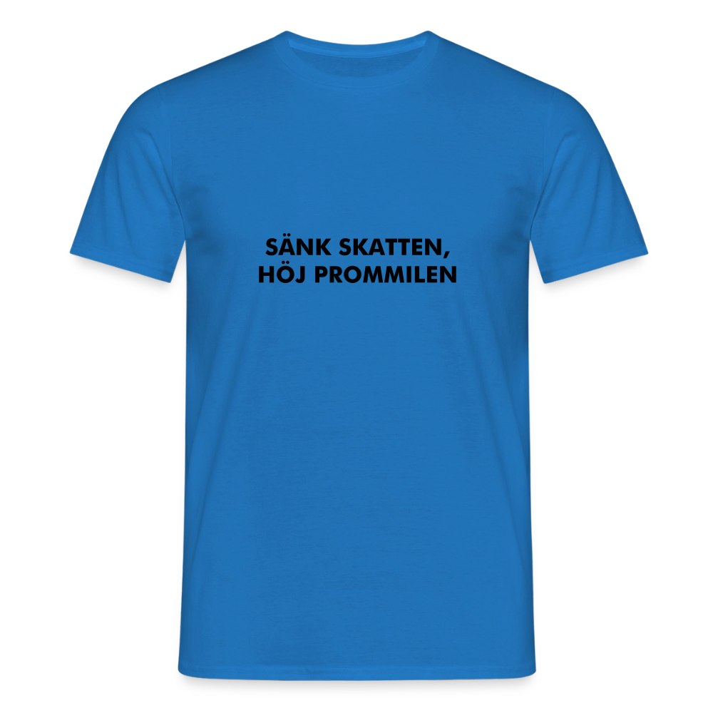 Sänk skatten, höj promillen T-shirt herr - kungsblå