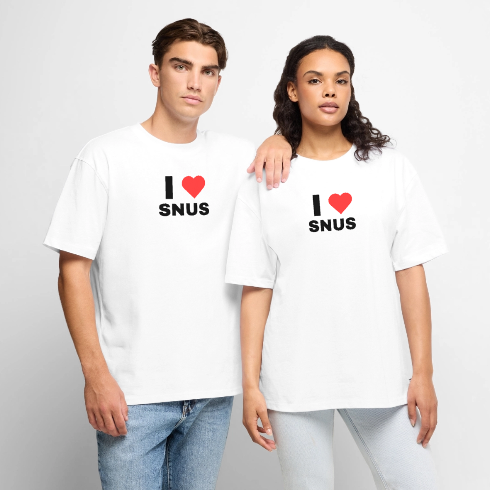 I love snus Oversized premium-T-shirt unisex - vit