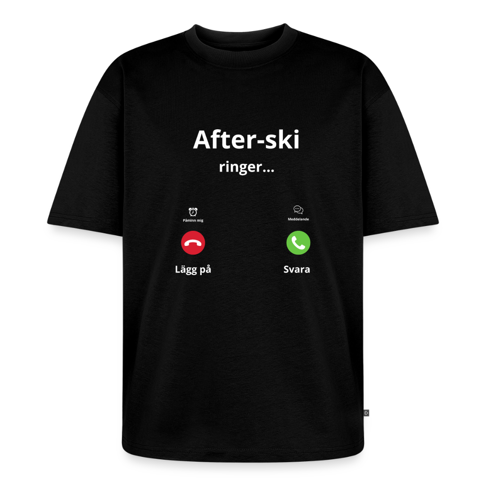 After-ski ringer... oversized premium-T-shirt unisex - svart
