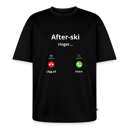 After-ski ringer... oversized premium-T-shirt unisex - svart