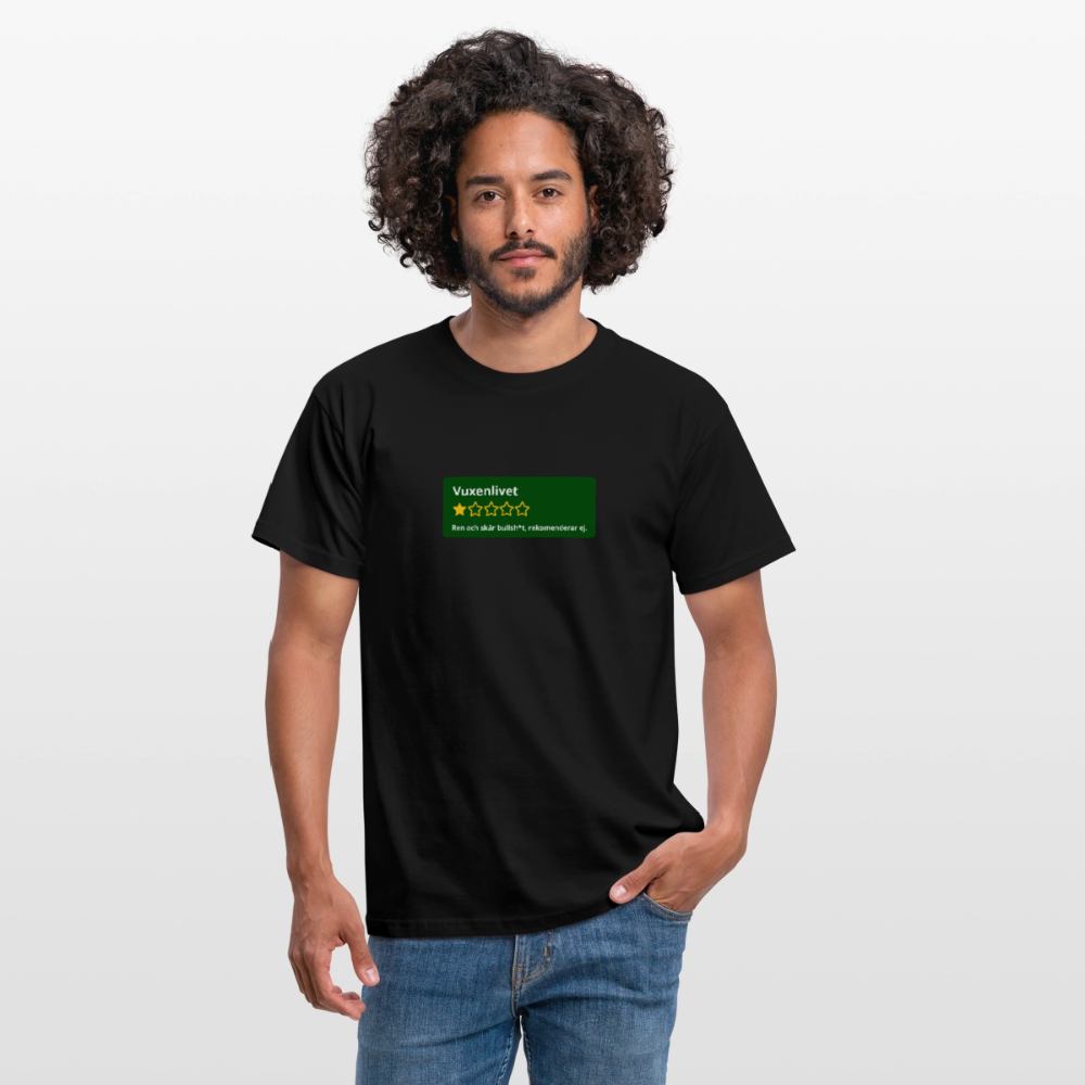 Recension på vuxenlivet T-shirt Herr - svart