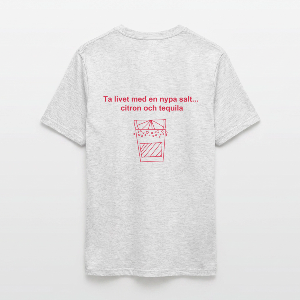 Ta livet med en nypa salt, citron och tequila T-shirt herr - gråmelerad