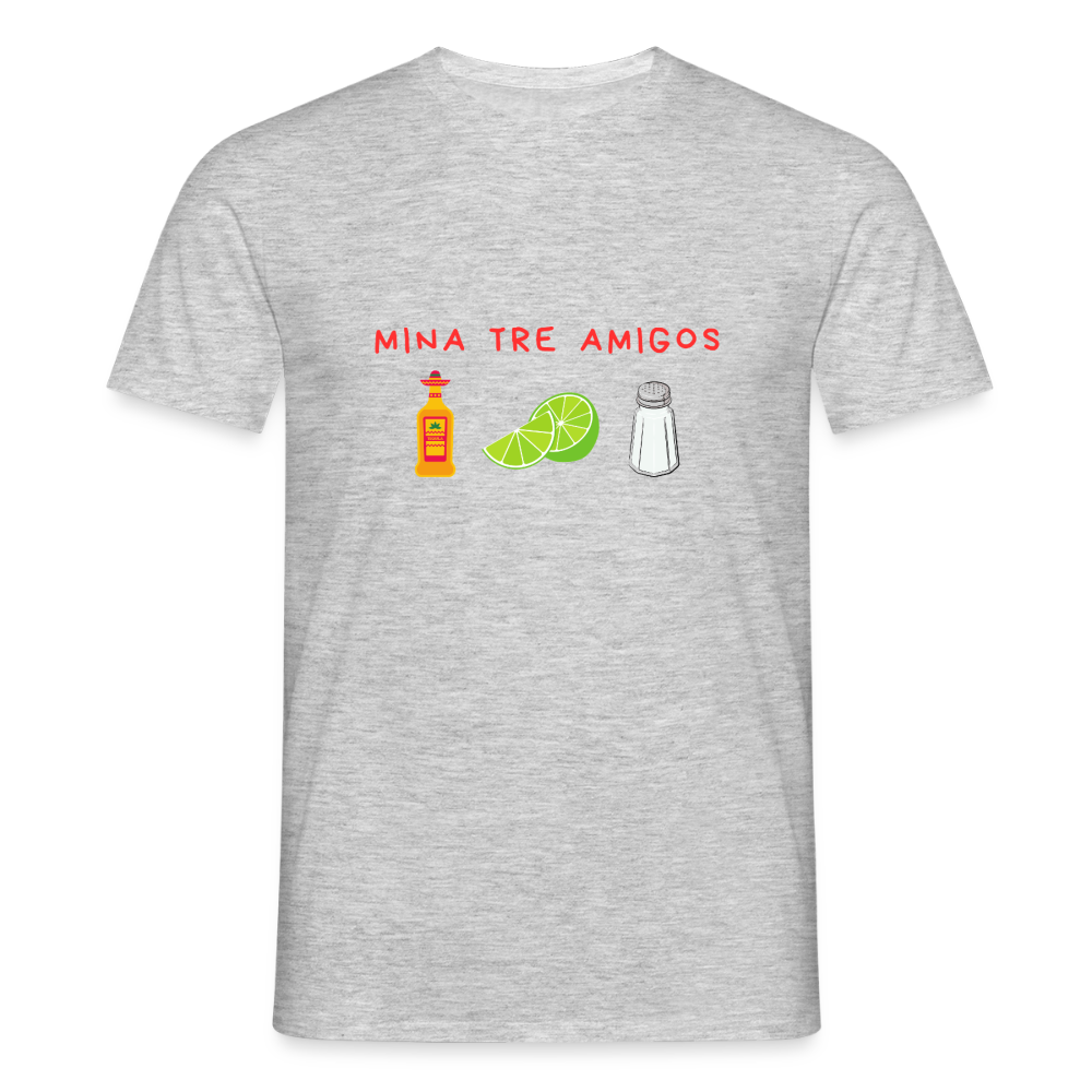 Mina tre amigos T-shirt Herr - gråmelerad