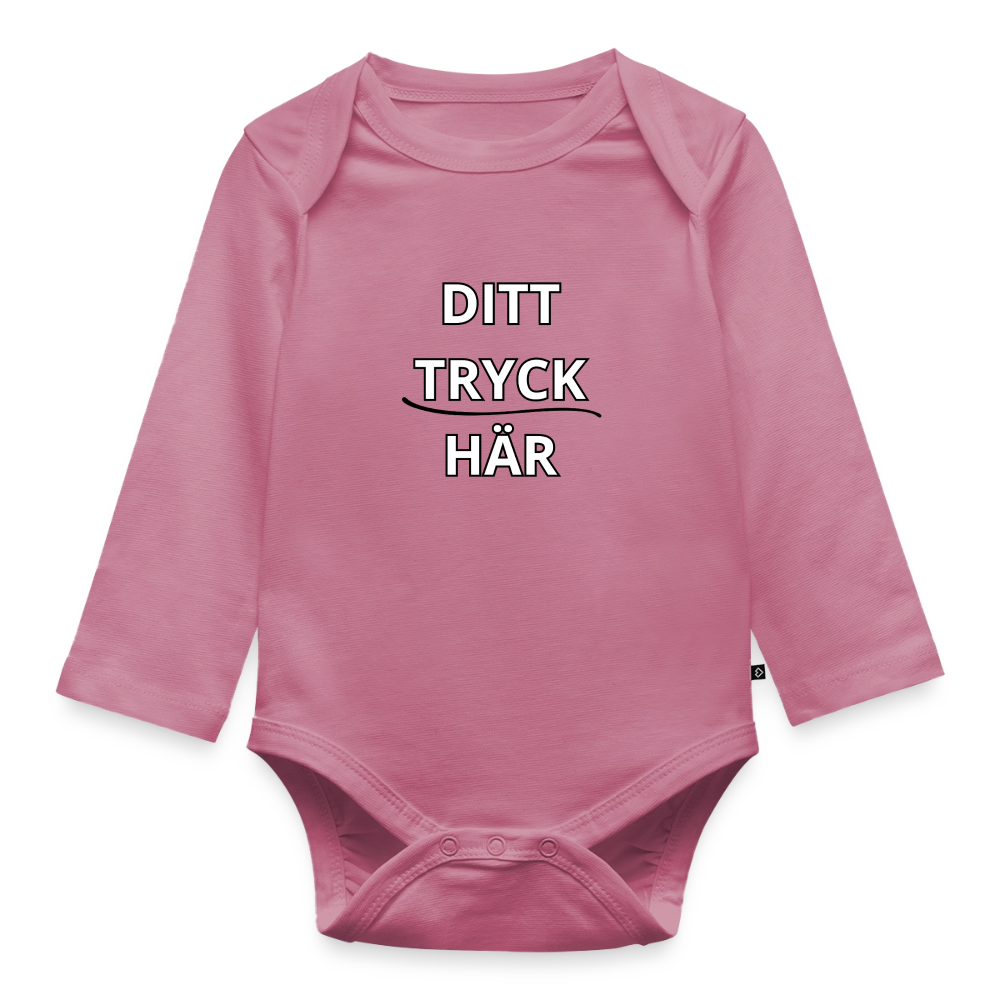 Ekologisk långärmad babybody - malvafärgad