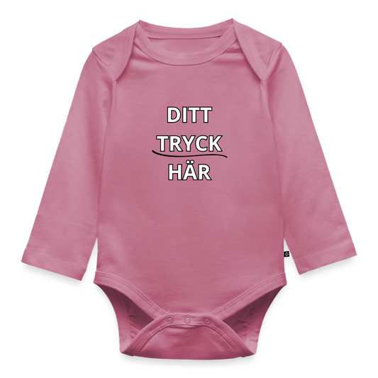 Ekologisk långärmad babybody - malvafärgad