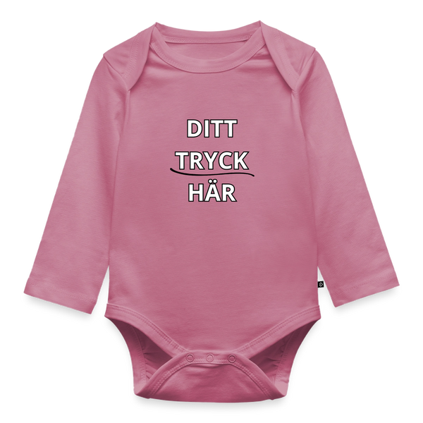 Ekologisk långärmad babybody - malvafärgad