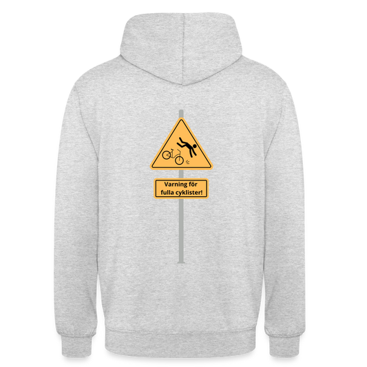 Varning för fulla cyklister Hoodie Unisex - ljusgråmelerad