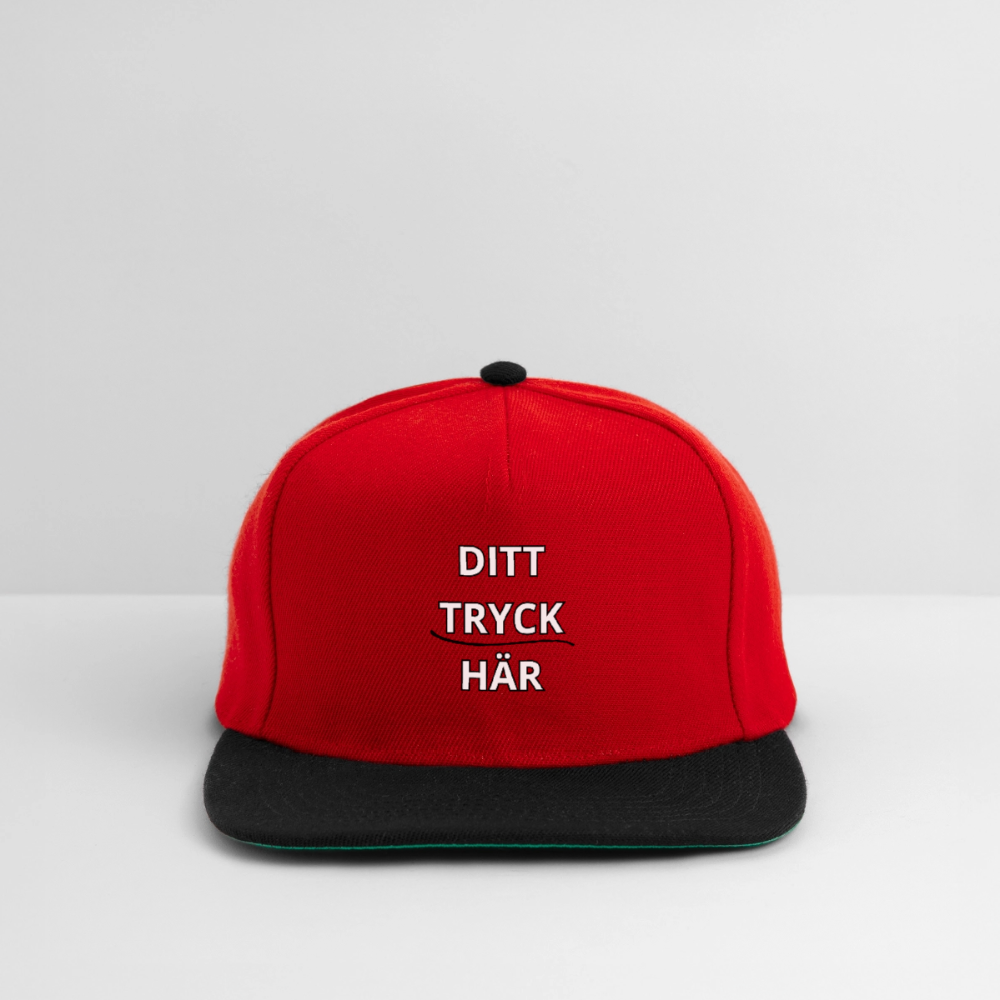 Snapbackkeps - röd/svart