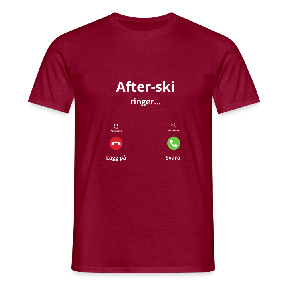 After-ski ringer... T-shirt herr - tegelröd
