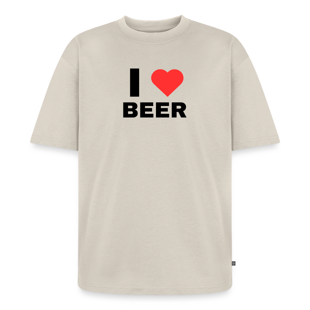 I love beer  Oversized premium-T-shirt unisex - beige
