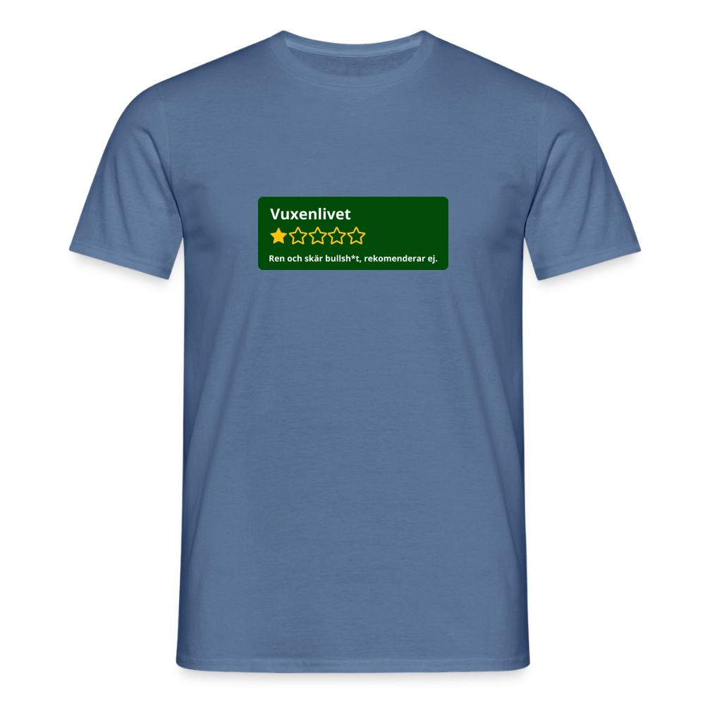 Recension på vuxenlivet T-shirt Herr - duvblå 
