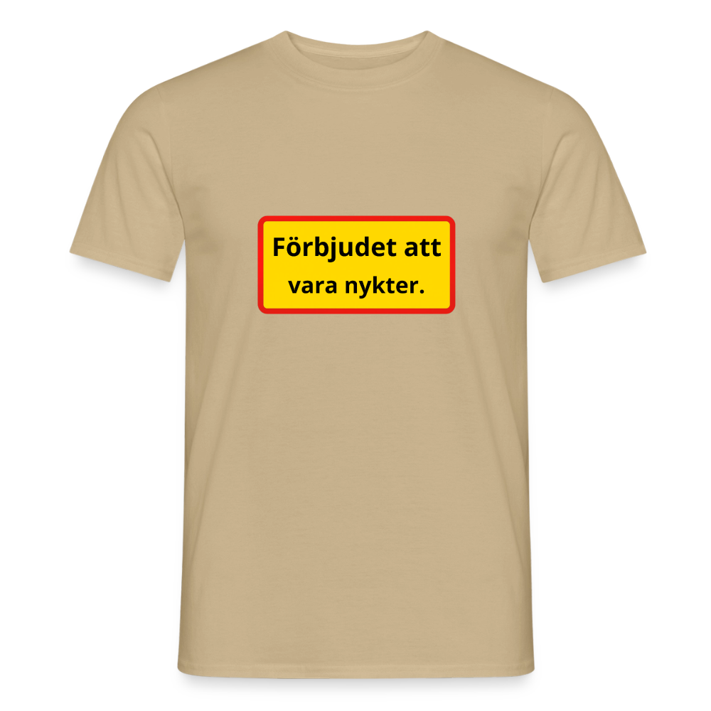 Förbjudet att vara nykter T-shirt Herr - sandbeige