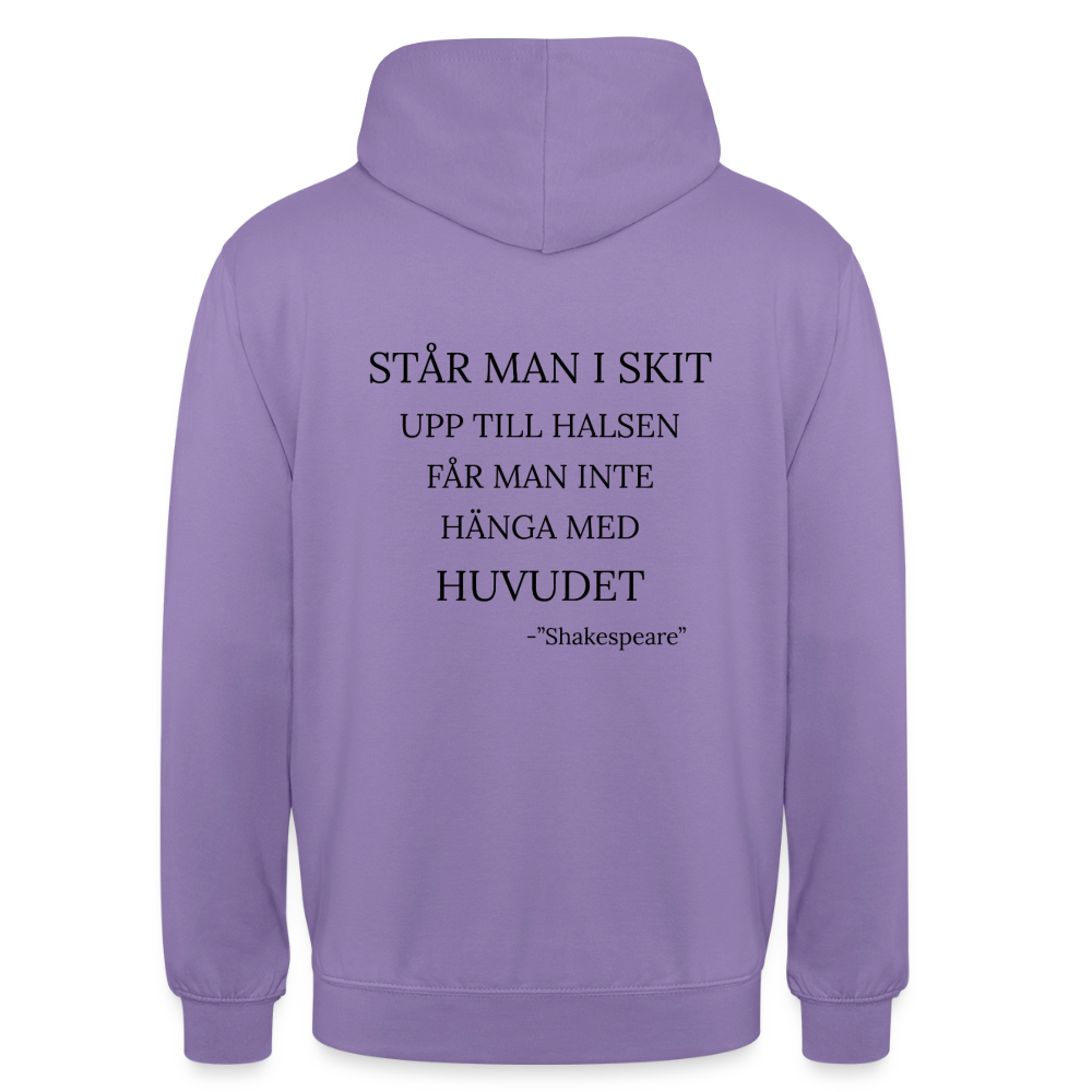 Står man i skit upp till halsen får man inte hänga med huvudet Hoodie Unisex - lavendel