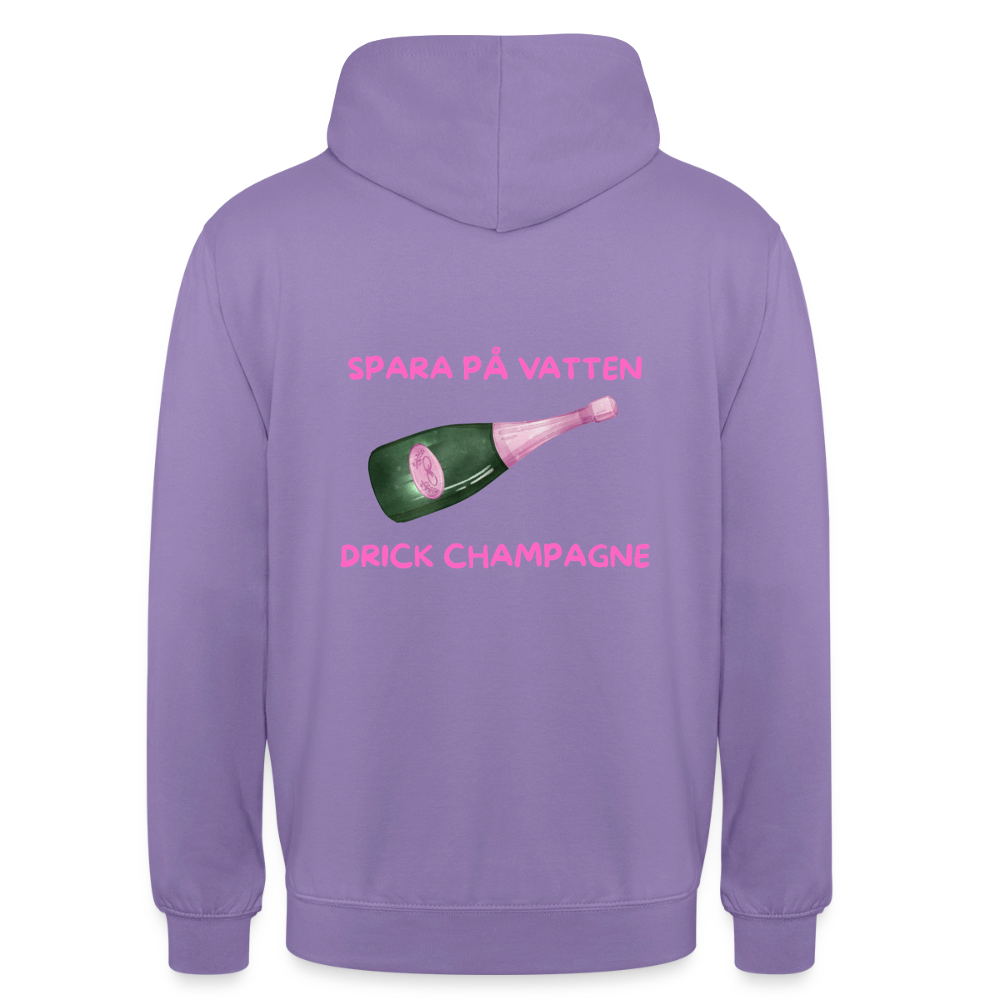 Spara på vatten, drick champagne Hoodie Unisex - lavendel