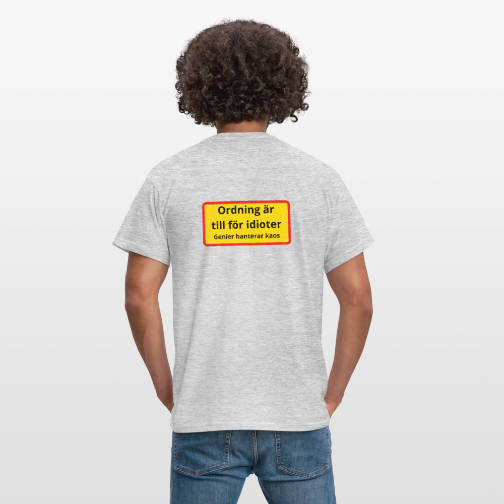 Ordning är till för idioter, genier hanterar kaos T-shirt Herr - gråmelerad