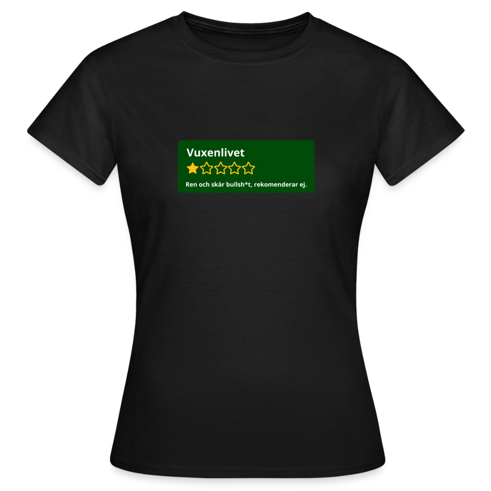 Recension på vuxenlivet T-shirt dam - svart