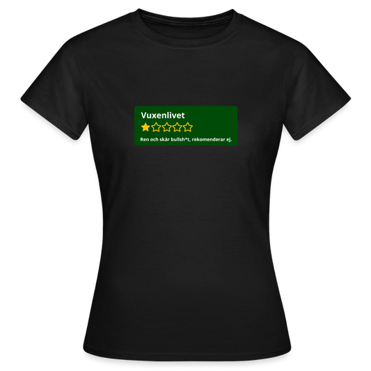 Recension på vuxenlivet T-shirt dam - svart