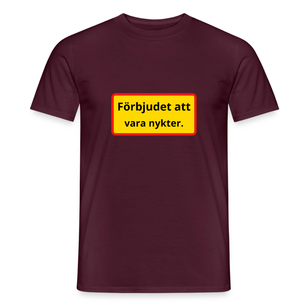 Förbjudet att vara nykter T-shirt Herr - tegelröd