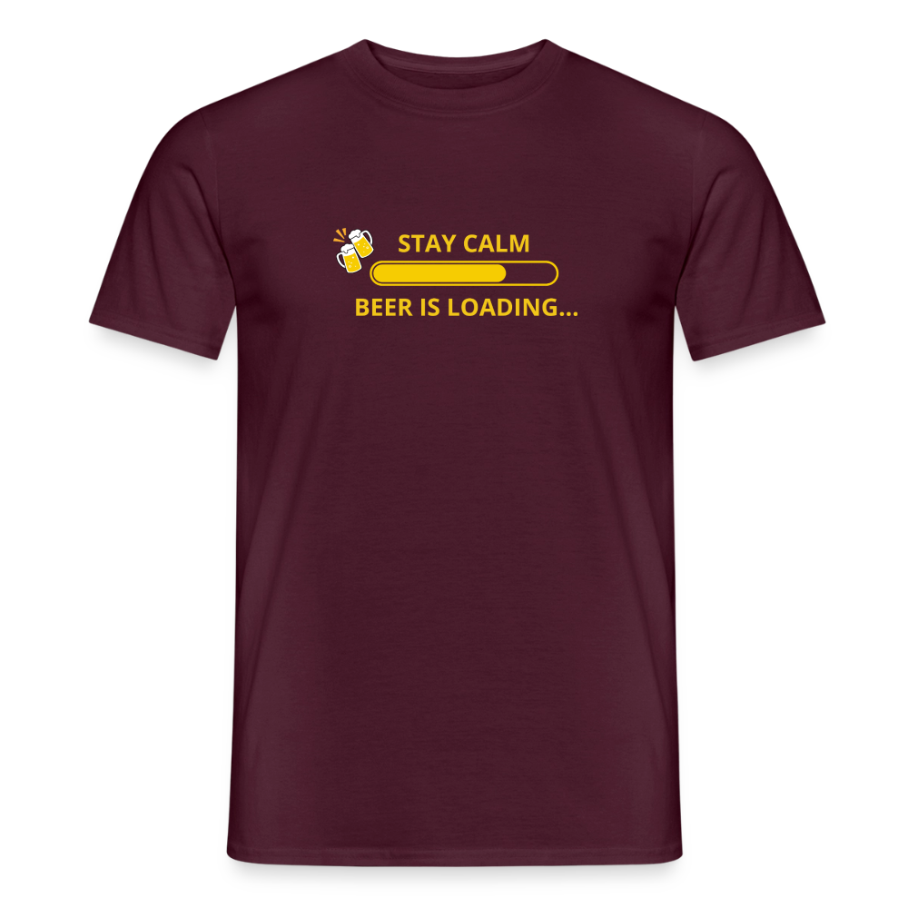 Stay calm beer is loading T-shirt herr - tegelröd