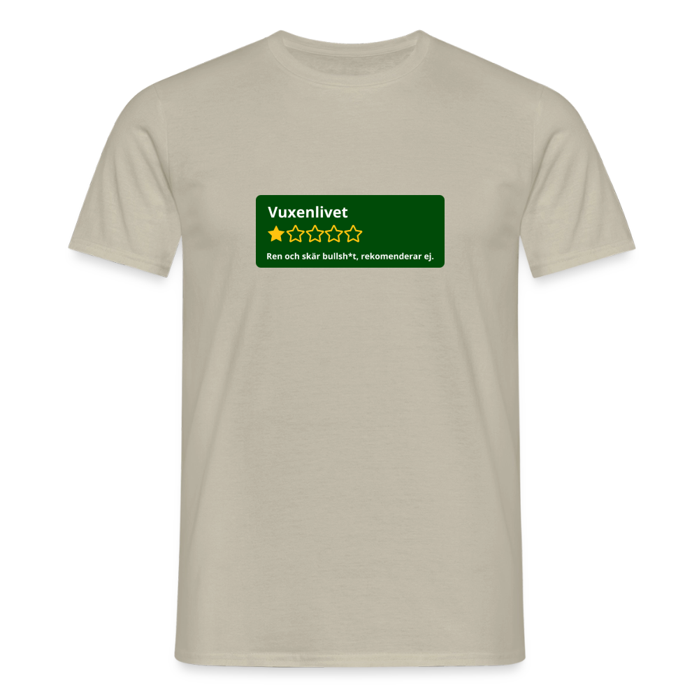 Recension på vuxenlivet T-shirt Herr - sandbeige