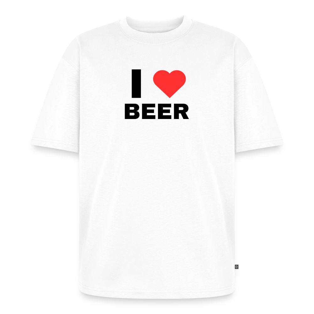 I love beer  Oversized premium-T-shirt unisex - vit