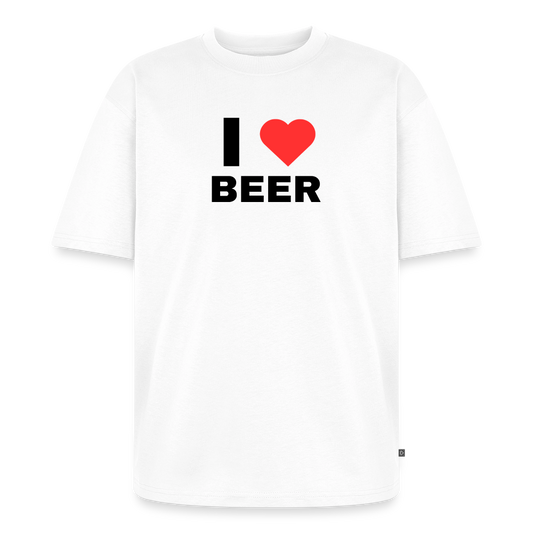 I love beer  Oversized premium-T-shirt unisex - vit