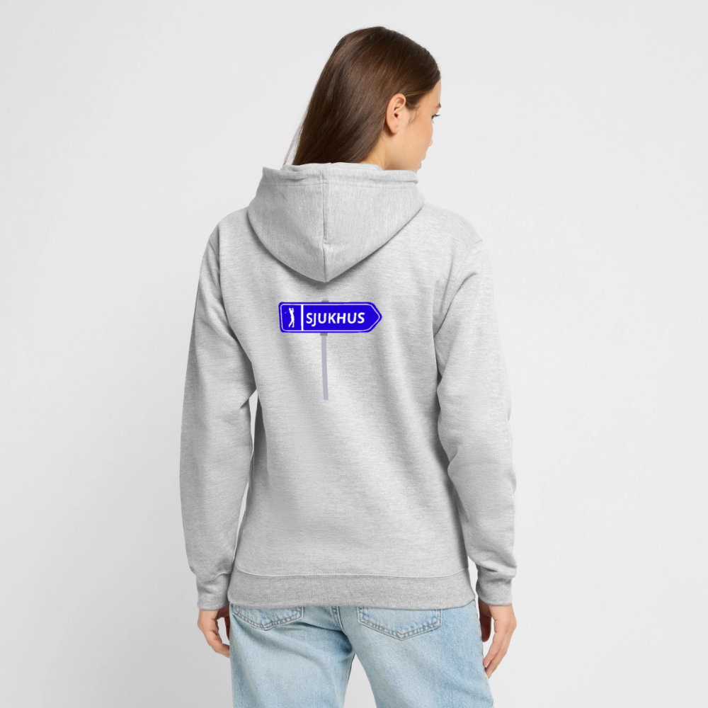 Sjukhus skylt  Hoodie Unisex - ljusgråmelerad