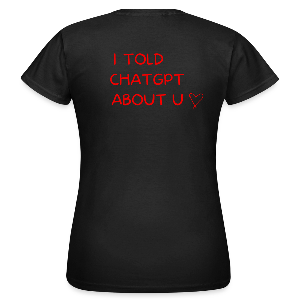 I told ChatGPT about u T-shirt dam - svart