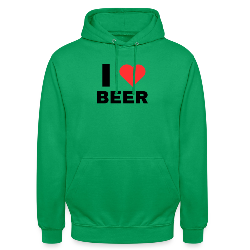 I love beer Hoodie unisex - kellygrön