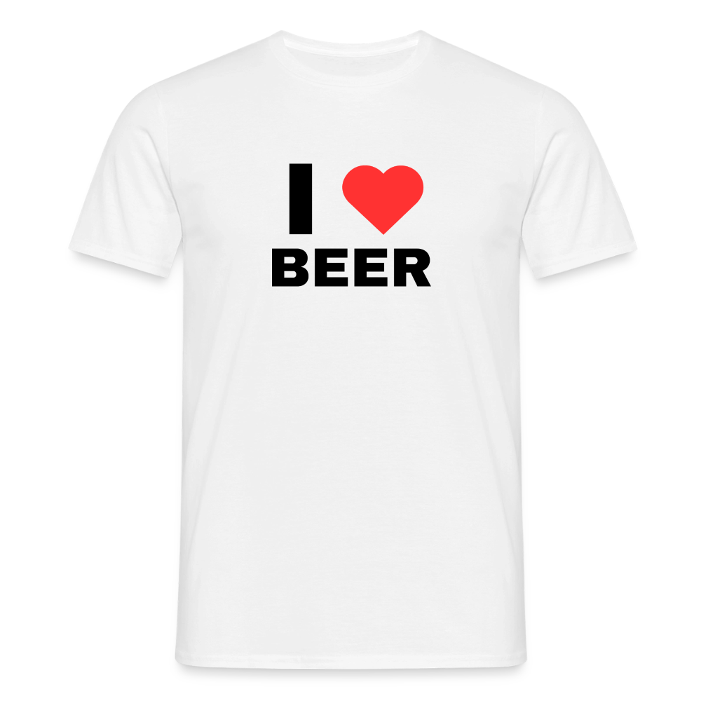 I love beer T-shirt herr - vit